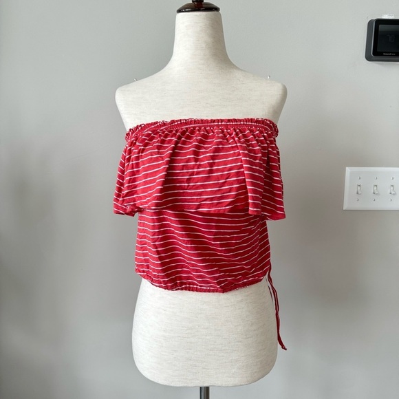 Abercrombie & Fitch Striped Tube Top - Color: RED STRIPE - Picture 7 of 8